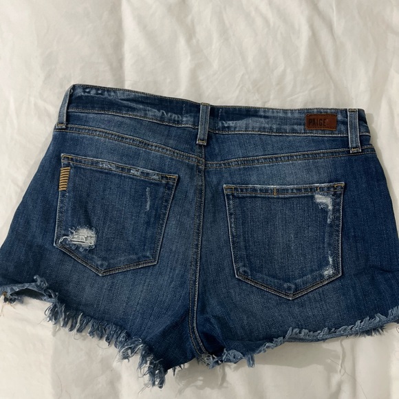 PAIGE Denim Jeans Shorts Dark Wash Size 27 - Picture 2 of 2